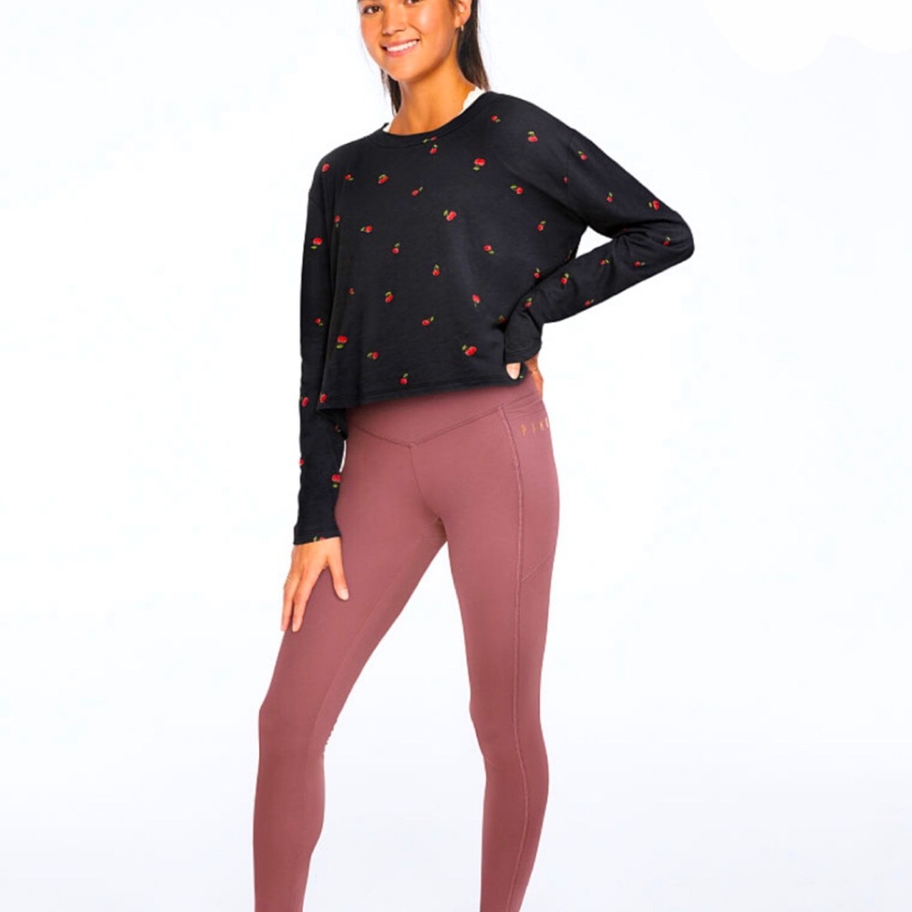 black cherry long sleeve crop